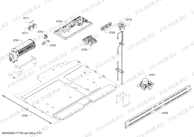 Схема №6 PODM301J с изображением Ручка для электропечи Bosch 00656869