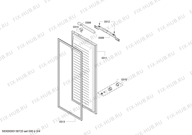 Взрыв-схема холодильника Bosch GIN25P60 - Схема узла 03