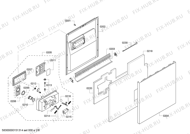 Взрыв-схема посудомоечной машины Kenmore 63077933010 Kenmore Elite - Схема узла 02