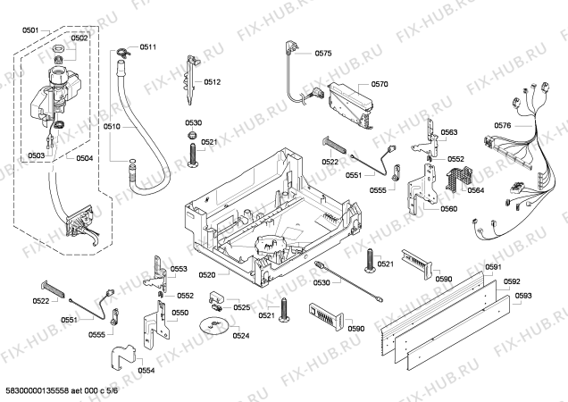 Взрыв-схема посудомоечной машины Bosch SMU43M05EU - Схема узла 05