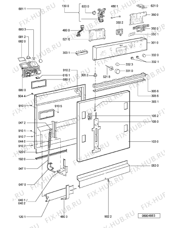 Взрыв-схема посудомоечной машины Whirlpool ADG 8532/2 IX - Схема узла