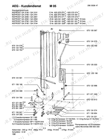 Взрыв-схема холодильника Aeg ARC2292GA NO-FROST - Схема узла Freezer cooling system