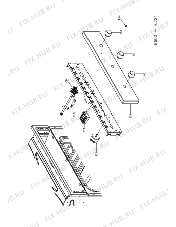 Схема №3 AKG 644/NB/02 с изображением Петля и завес для плиты (духовки) Whirlpool 481241758404