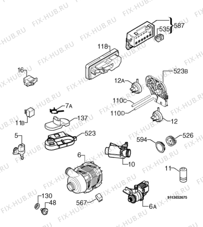 Взрыв-схема посудомоечной машины Arthurmartinelux ASF66030 - Схема узла Electrical equipment 268