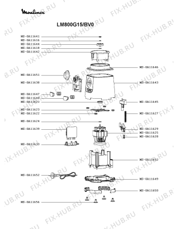 Схема №2 LM800G15/BV0 с изображением Трансмиссия для электроблендера Tefal MS-0A11644