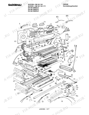 Схема №9 AH250191RK с изображением Кабель для вытяжки Bosch 00098554