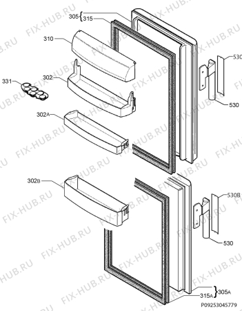 Взрыв-схема холодильника Aeg Electrolux S73400CNS0 - Схема узла Door 003