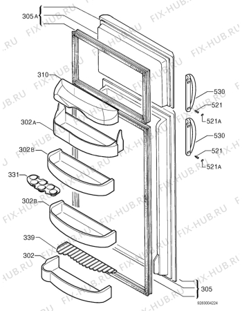Схема №1 PD33S с изображением Дверца для холодильной камеры Aeg 2378816694