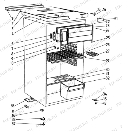Взрыв-схема холодильника Rosenlew RJA 189 - Схема узла C10 Cabinet/Interior
