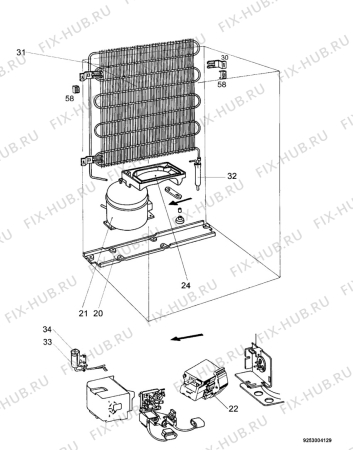 Взрыв-схема холодильника Clatronic KG2860 - Схема узла Cooling system 017