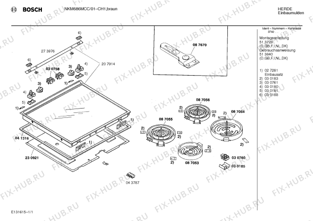 Схема №1 NKM686MCC с изображением Стеклокерамика для духового шкафа Bosch 00207914