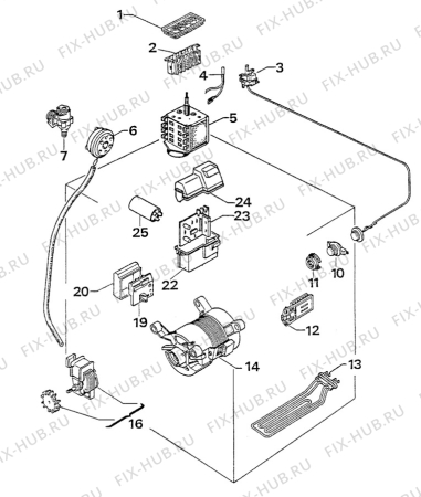 Взрыв-схема стиральной машины Electrolux WH220 - Схема узла W30 Electrical details E