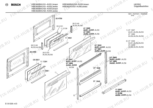 Схема №3 HBE662BGB с изображением Рамка для электропечи Bosch 00272324