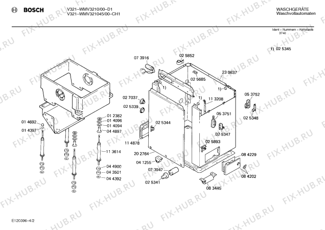Взрыв-схема стиральной машины Bosch WMV321045 V321 - Схема узла 02
