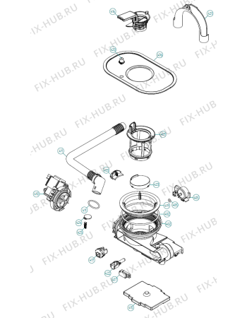 Взрыв-схема посудомоечной машины Asko D5565 SOF DK   -Stainless (410238, DW90.2) - Схема узла 04