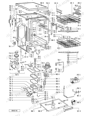 Схема №1 ADP 2340 WH с изображением Обшивка для электропосудомоечной машины Whirlpool 481245371201