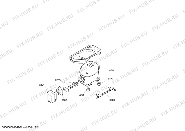 Взрыв-схема холодильника Bosch GSL14460GB - Схема узла 02