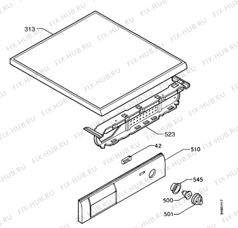 Взрыв-схема стиральной машины Zanussi TDS360T - Схема узла Control panel and lid