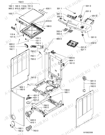 Схема №2 TLS106-2 с изображением Обшивка для стиральной машины Whirlpool 481010601533