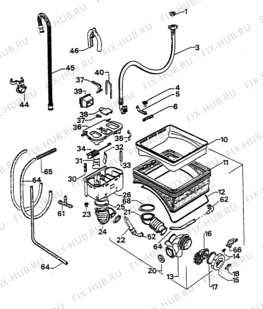 Взрыв-схема стиральной машины Electrolux WH219 - Схема узла W30 Water details  D