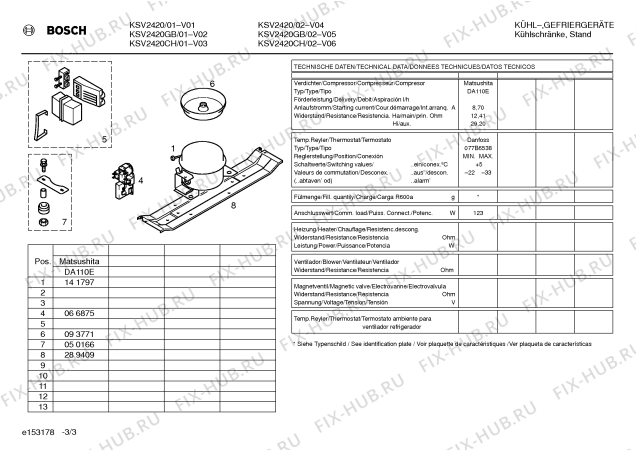 Взрыв-схема холодильника Bosch KSV2420CH - Схема узла 03