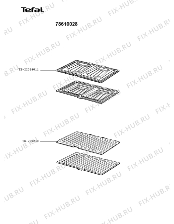 Взрыв-схема вафельницы (бутербродницы) Tefal 78610028 - Схема узла 78610BFR.__2