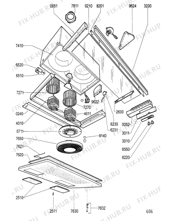 Схема №1 AKR 632/F BR с изображением Обшивка для электровытяжки Whirlpool 481944269306