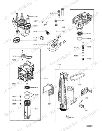 Взрыв-схема кофеварки (кофемашины) Whirlpool KSCX3610 (F091722) - Схема узла