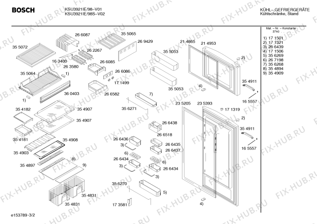 Взрыв-схема холодильника Bosch KSU3921IE/98S - Схема узла 02