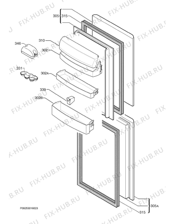 Взрыв-схема холодильника Privileg 079331_40566 - Схема узла Door 003