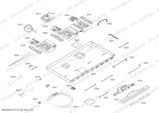 Взрыв-схема плиты (духовки) Bosch NITP666SUC IH6 USA - Схема узла 02