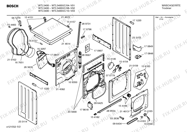 Схема №1 WTL5400UC WTL5400 с изображением Панель управления для сушильной машины Bosch 00358416