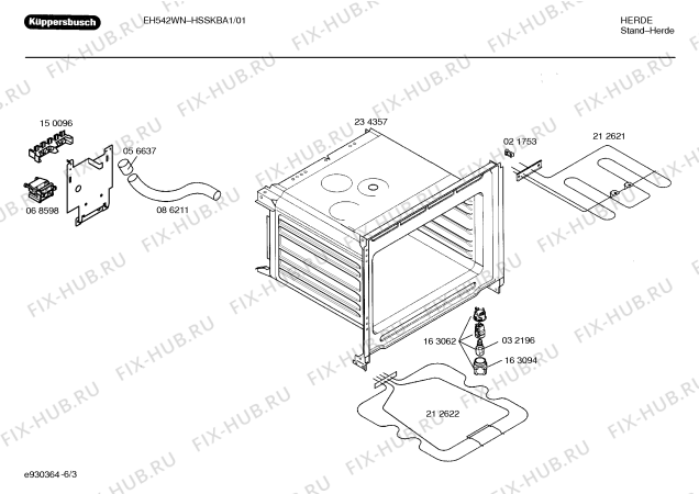 Взрыв-схема плиты (духовки) Kueppersbusch HSSKBA1 EH 542 WN - Схема узла 03