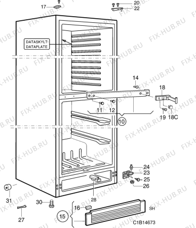 Взрыв-схема холодильника Electrolux ER8309B - Схема узла C10 Cabinet