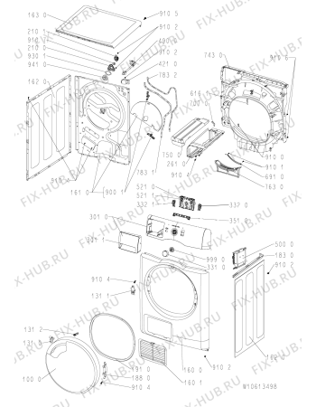 Схема №2 AZB M810 с изображением Блок управления для стиральной машины Whirlpool 481010580614