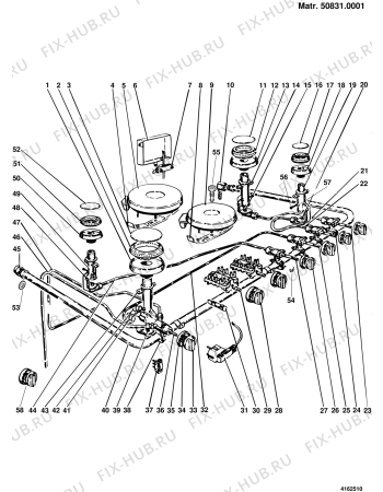 Взрыв-схема плиты (духовки) Ariston G740GW (F007891) - Схема узла