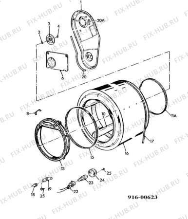 Взрыв-схема стиральной машины Zanker AT9000NTW - Схема узла Drum