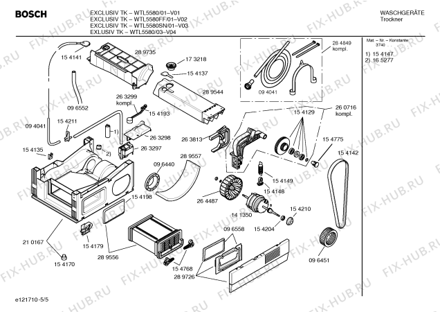 Схема №4 WTL5580SN EXCLUSIV TK COMFORT PLUS с изображением Инструкция по эксплуатации для сушилки Bosch 00524956