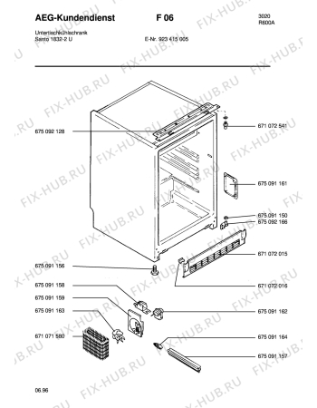 Взрыв-схема холодильника Aeg S1832-2 U - Схема узла Housing 001