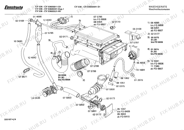 Взрыв-схема стиральной машины Constructa CV53600591 CV536 - Схема узла 04