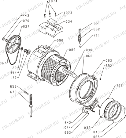 Схема №5 WS50Z149N (366141, PS0A5/140) с изображением Обшивка для стиралки Gorenje 366599