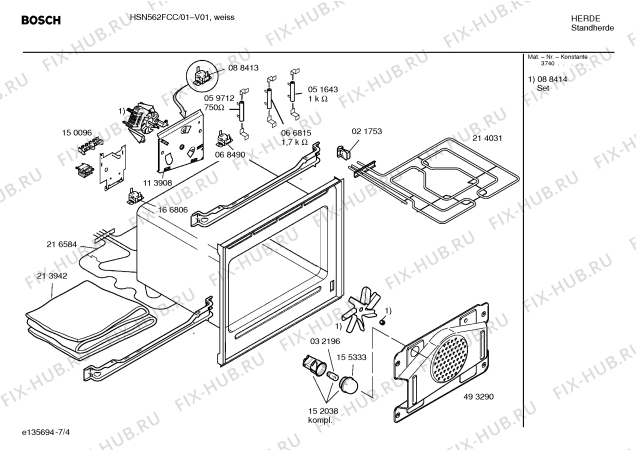 Схема №5 HSN562N с изображением Терморегулятор для плиты (духовки) Bosch 00264507