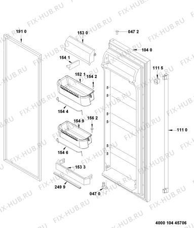 Взрыв-схема холодильника Whirlpool MSS20FIS412 (F090619) - Схема узла