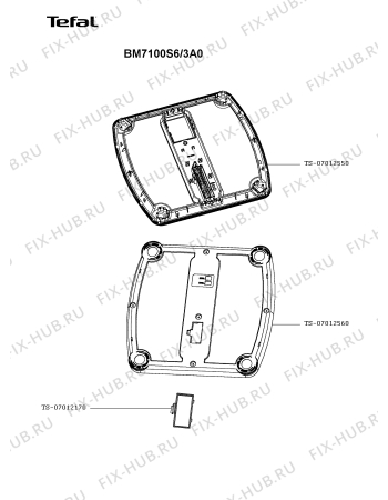 Схема №1 PP5100V1/3A0 с изображением Корпусная деталь для напольных и кухонных весов Tefal TS-07012170