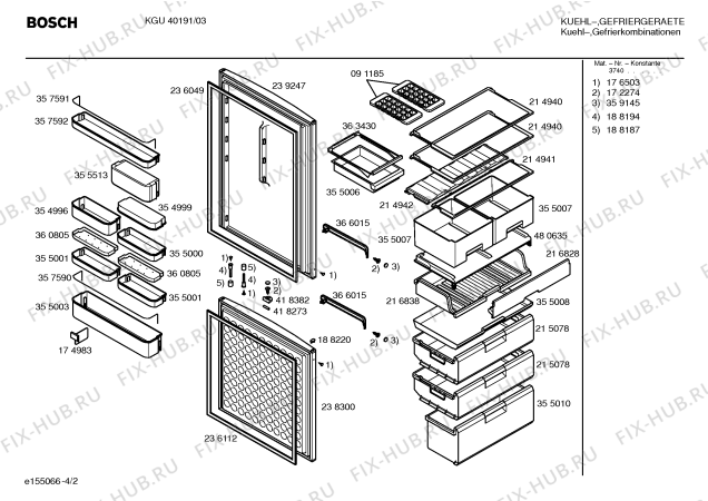 Схема №4 KGU40191 с изображением Дверь для холодильной камеры Bosch 00239247