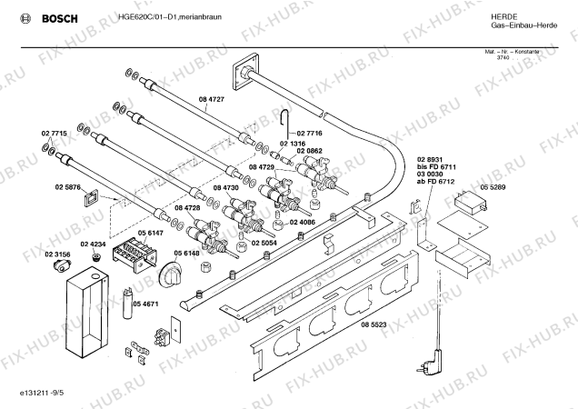 Взрыв-схема плиты (духовки) Bosch HGE620C - Схема узла 06