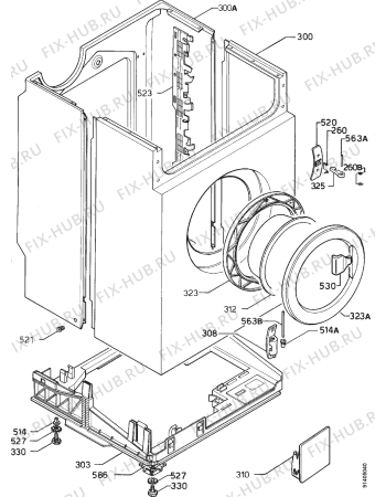 Взрыв-схема стиральной машины Zoppas LUXUS640SEL - Схема узла Cabinet + armatures