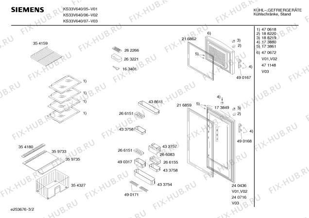 Схема №1 KS30U640 с изображением Поднос для холодильной камеры Siemens 00433754