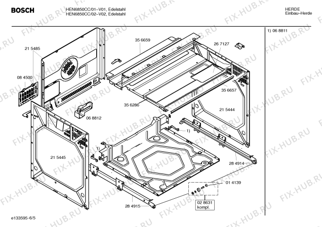 Схема №3 HEN6850CC с изображением Инструкция по эксплуатации для плиты (духовки) Bosch 00527104