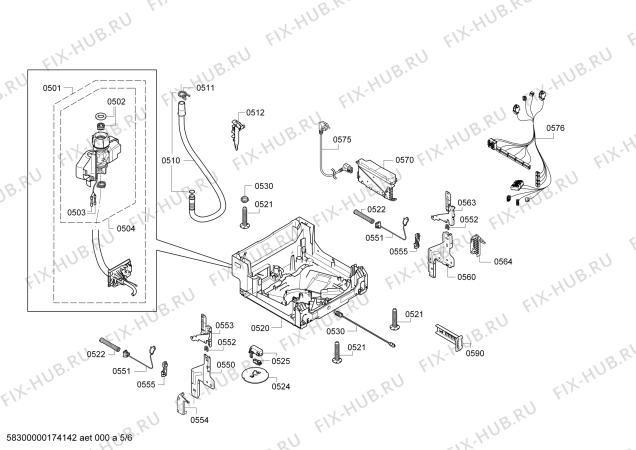 Взрыв-схема посудомоечной машины Bosch SPI69T45EU Super Silence - Схема узла 05